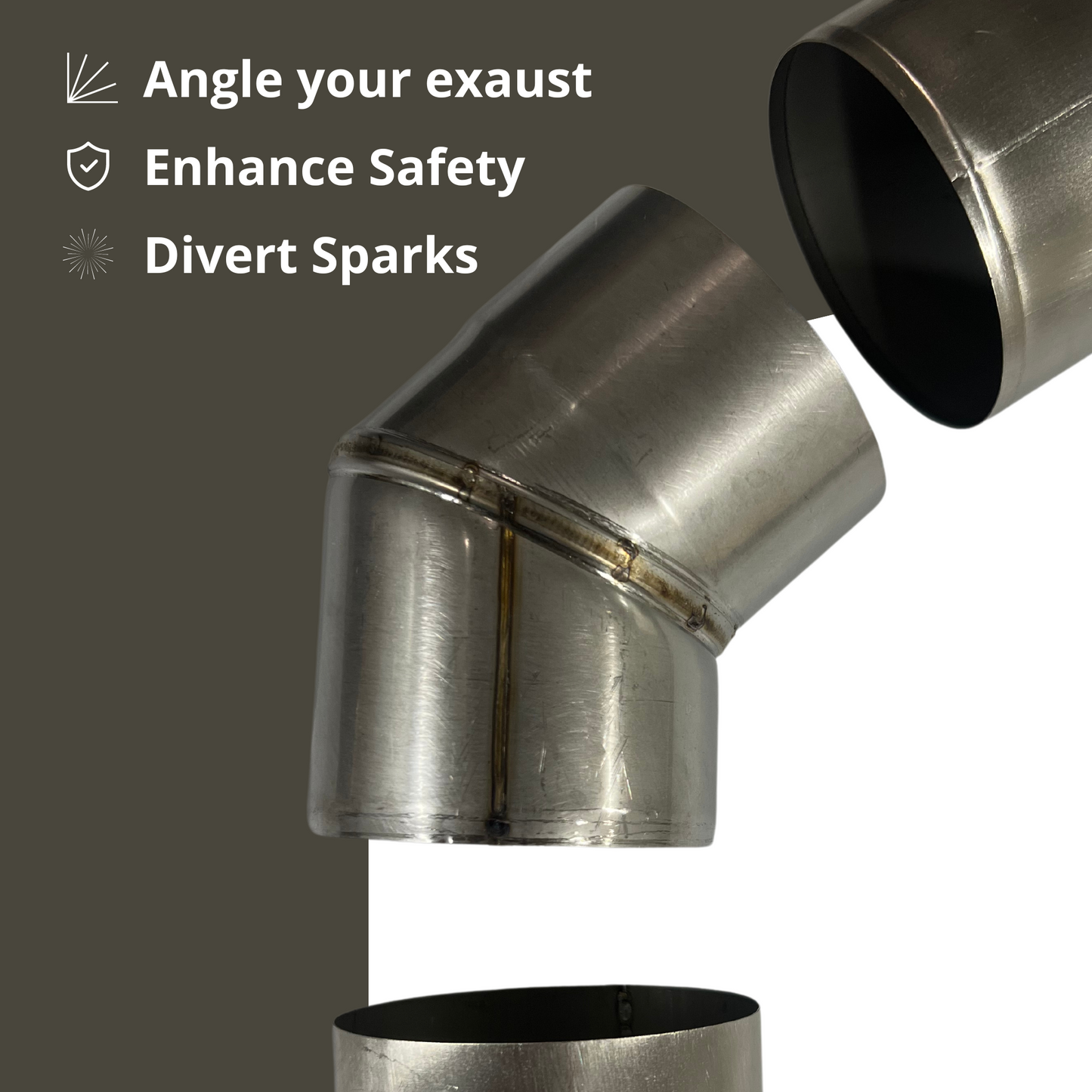Angled Stove Chimney Pipe - 45 Degree Angle - 4”
