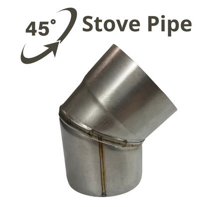 Angled Stove Chimney Pipe - 45 Degree Angle - 4”