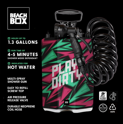 BeachBox Portable Camping Shower Tank - Play Dirty